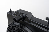CSF 01-07 Mitsubishi Evo 7/8/9 Full-Slim Radiator w/12in Fan &amp; Shroud/-16AN - Black