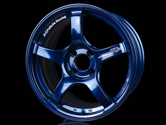 Advan TC4 16x8 +38 4-100 Indigo Blue & Ring Wheel (MOQ 20)