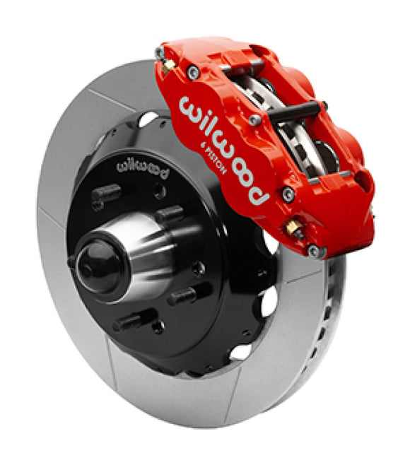 Wilwood Superlite 6R Front Brake Kit for 63-87 Chevy C10 Prospindle13.06 in Diameter, Red Calipers