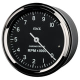 Autometer Chronocentric Tachometer - 80mm Blk - 0-10K RPM