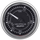 AutoMeter Chrono 2-1/16in 30in HG/30PSI Digital Stepper Motor Vacuum/Boost Gauge - Chrome
