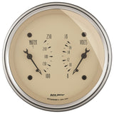 AutoMeter Gauge Dual Wtmp & Volt 3-3/8in. 250 Deg. F & 18V Elec Antique Beige