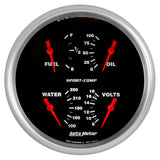 Autometer Quad 5in. 0-90 Ohm Electric Sport-Comp Gauge