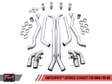 AWE Tuning 18-19 BMW M5 (F90) 4.4T AWD SwitchPath Cat-Back Exhaust - Chrome Silver Tips