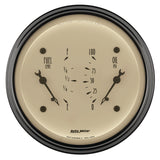 AutoMeter Gauge Dual Fuel & Oilp 3-3/8in. 0 Ohm(e) to 90 Ohm(f)& 100PSI Elec Antique Beige
