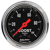 AutoMeter Gauge Boost 2-1/16in. 100 PSI Mechanical Traditional Chrome