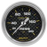 Autometer Carbon Fiber 2-1/16in Mechanical 0-200 PSI Pressure Gauge