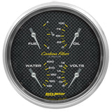 AutoMeter Carbon Fiber Quad Gauge 5in. 0 Ohm (E) - 90 Ohm (F) Electric