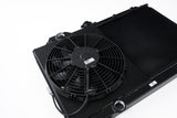 CSF 01-07 Mitsubishi Evo 7/8/9 Full-Slim Radiator w/12in Fan &amp; Shroud/-16AN - Black