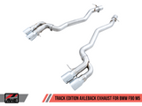 AWE Tuning 18-19 BMW M5 (F90) 4.4T AWD Axle-Back Exhaust - Track Edition (Chrome Silver Tips)