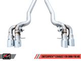 AWE Tuning 18-19 BMW M5 (F90) 4.4T AWD SwitchPath Cat-Back Exhaust - Chrome Silver Tips