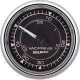 AutoMeter Chrono 2-1/16in VAC/Boost 30in HG/30PSI Mechanical Gauge - Chrome