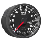 Autometer Spek-Pro Gauge Tach 2 1/16in 11K Rpm W/ Shift Light & Peak Mem - Blk/Blk
