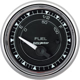 AutoMeter Chrono 2-1/16in 73E-10F Ohm Electric Fuel Level Gauge - Chrome