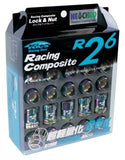 Project Kics 12X1.25 Black R26 Lug Nuts - 16+4