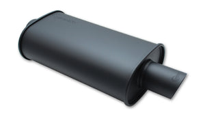Vibrant StreetPower FLAT BLACK Oval Muffler with Single 3in Outlet - 3in inlet I.D.