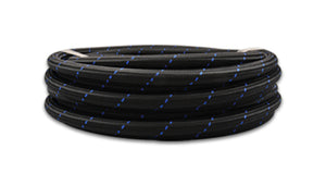 Vibrant -10 AN Two-Tone Black/Blue Nylon Braided Flex Hose (10 foot roll)