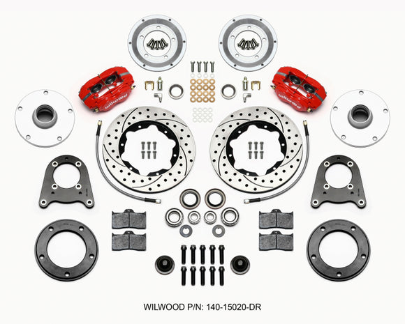 Wilwood Forged Dynalite-M Front Kit 10.75in Drilled Red 1950-1955 MG-TD/TF