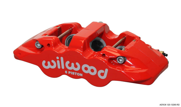 Wilwood Caliper-Aero6-L/H - Red 1.62/1.12/1.12in Pistons 1.25in Disc