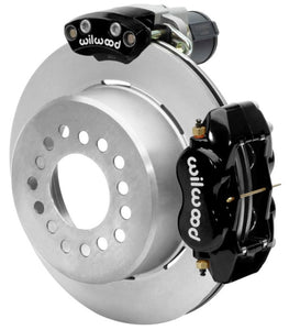 Wilwood Forged Dynalite Rear Electronic Parking Brake Kit - Black Powder Coat Caliper - Plain Rotor