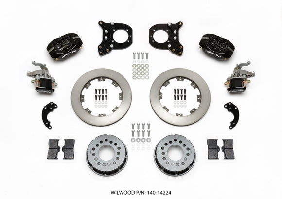 Wilwood Forged Dynalite P/S Rear Kit w/MC4 P-Brake Chev 12 Bolt w/Clip Eliminator