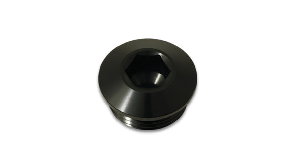 Vibrant Aluminum -12AN ORB Slimline Port Plug w/O-Ring - Anodized Black