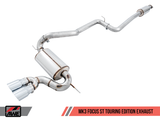 AWE Tuning Ford Focus ST Touring Edition Cat-Back Exhaust - Resonated - Chrome Silver Tips