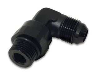 Vibrant -10AN Male Flare to Male -8 ORB Swivel 90 Degree Adapter - Anodized Black