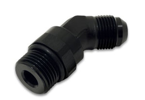 Vibrant -10AN Male to Male -10AN Straight Cut 45 Degree Adapter Fitting - Anodized Black