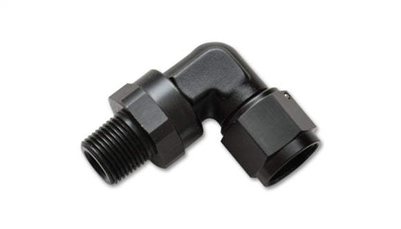 Vibrant -4AN to 1/4in NPT Female Swivel 90 Degree Adapter Fitting
