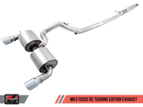 AWE Tuning Ford Focus RS Touring Edition Cat-Back Exhaust - Resonated - Diamond Black Tips