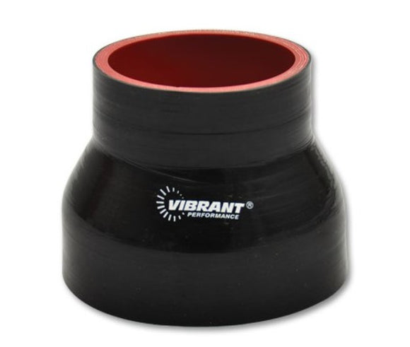 Vibrant 4 Ply Reducer Couper 4.0in ID x 3.50in ID x 4.50in Long - Black