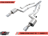AWE Tuning 2017+ Dodge Charger 5.7L Touring Edition Exhaust - Non-Resonated - Diamond Black Tips