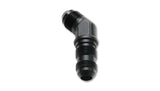 Vibrant -12AN Bulkhead Adapter 45 Degree Elbow Fitting - Anodized Black Only