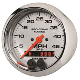 Autometer Marine Chrome Ultra-Lite 3-3/8in 50MPH GPS Speedometer Gauge