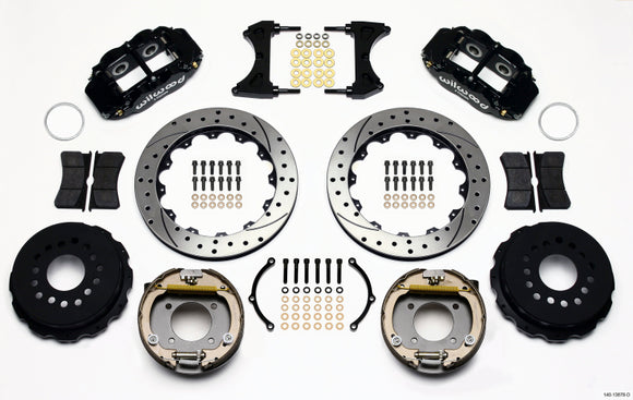 Wilwood Narrow Superlite 4R Rear P-Brk Kit 12.88in Drilled Chevy 12 Bolt w/ C-Clips