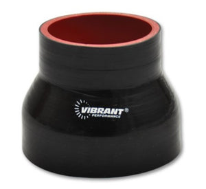Vibrant 4 Ply Reducer Couper 3.5in ID x 3.75in ID x 3.0in Long - Black