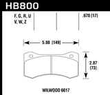 Hawk Wilwood 17mm 6617 Caliper Brake Pad Set
