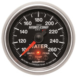 Autometer Sport-Comp II 52.4mm 100-260 Deg F Water Temp Peak & Warn w/ Electronic Control Gauge