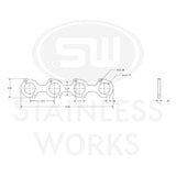 Stainless Works Small Block Ford 4.6L 2V Round Port Header 304SS Exhaust Flanges 1-3/4in Primaries