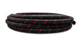 Vibrant -6 AN Two-Tone Black/Red Nylon Braided Flex Hose (2 foot roll)