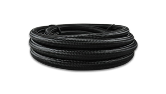 Vibrant -6 AN Black Nylon Braided Flex Hose w/ PTFE liner (5FT long)