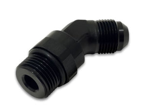 Vibrant -8AN Male to Male -10AN Straight Cut 45 Degree Adapter Fitting - Anodized Black