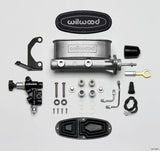 Wilwood HV Tandem M/C Kit w L/H Bracket & Prop Valve - 7/8in Bore-W/Pushrod - Early Mustang